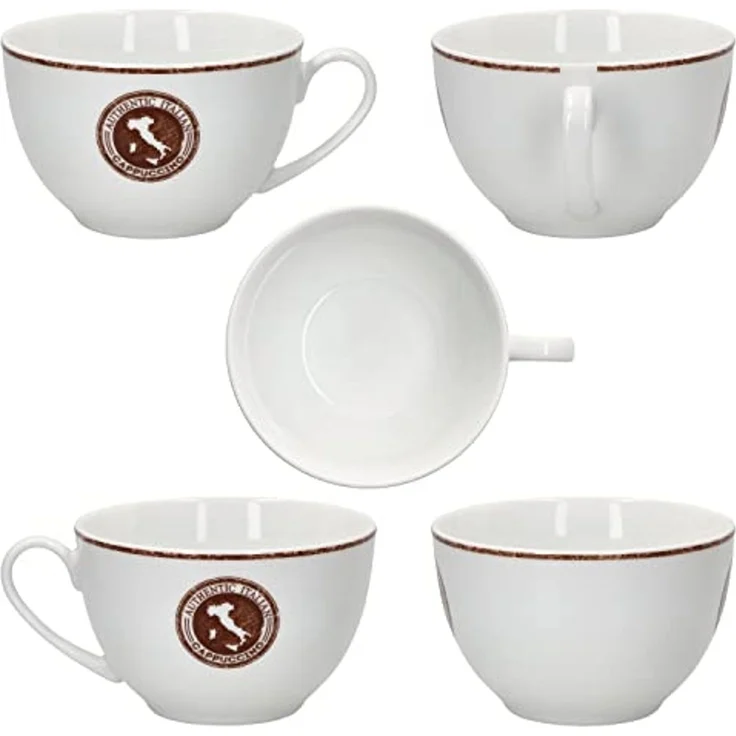 Ritzenhoff & Breker Becher 4tlg Set Authentic Italian Cappuccinotasse + Untertasse Cappuccino, Porzellan – Bild 4