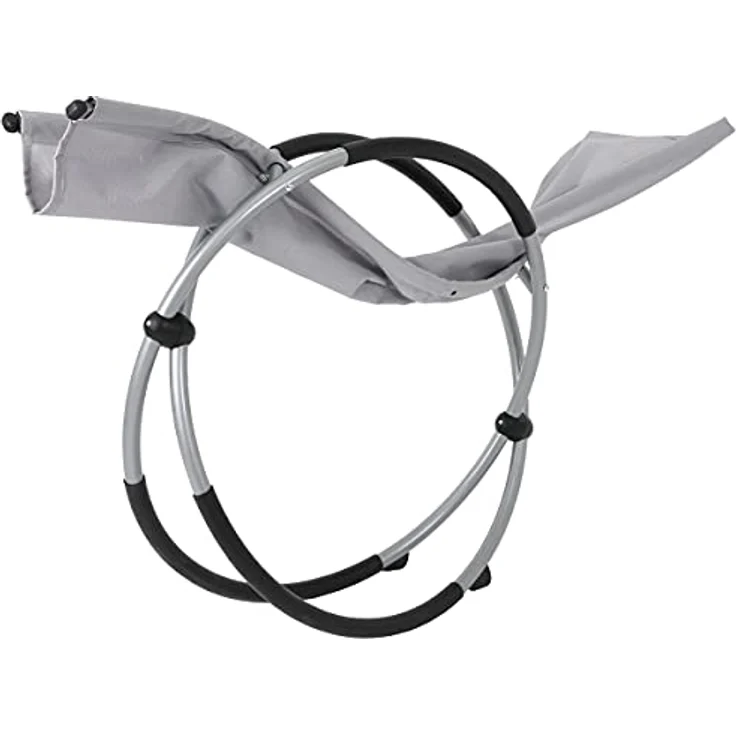 ECD Germany Schaukelliege Sonnenliege klappbar Hellgrau, mit Kopfstütze, ergonomischer Stahlrahmen, wetterfest und atmungsaktiv – Bild 6