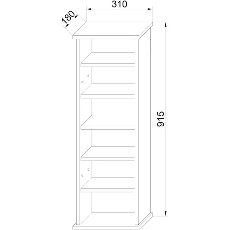 VCM CD / DVD Media Regal Tilano 920086 Anthrazit H. 92 x B. 31 x T. 18 cm – Bild 3