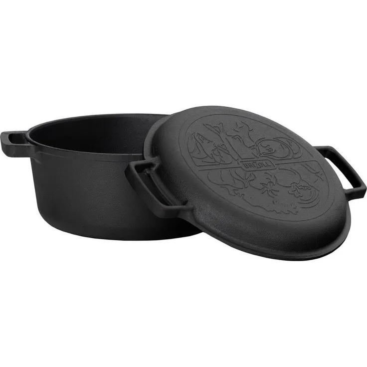 Gusseisen Topf 4L Gusseisentopf Ø 24cm Brotbacken Kochtopf mit Deckel-Bratpfanne