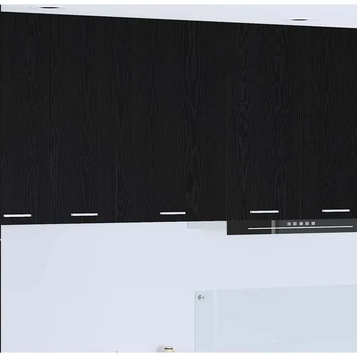Küchen-Hängeschrank, Wandschrank mit Tür Schwarze Eiche und Weiß 50 x 31 x 80 cm