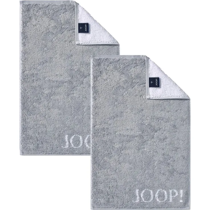2 Stück Joop! Gästetuch Classic Silber Grau 1600-76 30x50