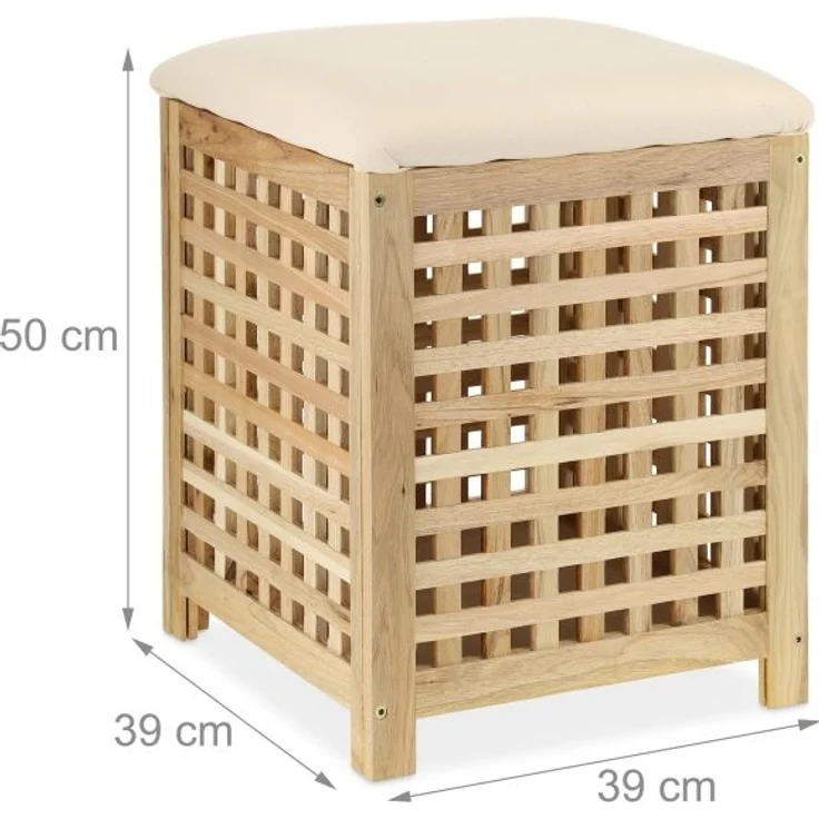 Wäschekorb mit Sitz Walnuss 10037908 – Bild 4