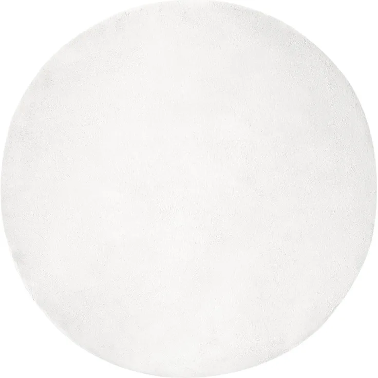 vidaXL Rutschfester Kunstfellteppich Olite Weiß Ø 100 cm Polyester 42021624