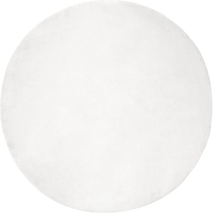 vidaXL Rutschfester Kunstfellteppich Olite Weiß Ø 100 cm Polyester 42021624 – Bild 1