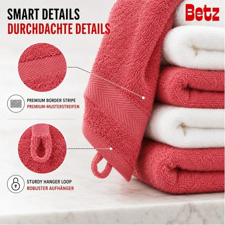 Betz Handtücher Premium Handtuch-Set 12-tlg, 100% Baumwolle (Set, 12-St), Duschtücher,Handtücher, Gästetücher, Seiftücher,Waschhandschuhe – Bild 4