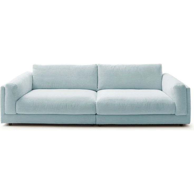 KAWOLA Big Sofa RAINA Cord hellblau 85 x 150 x 254 cm – Bild 3
