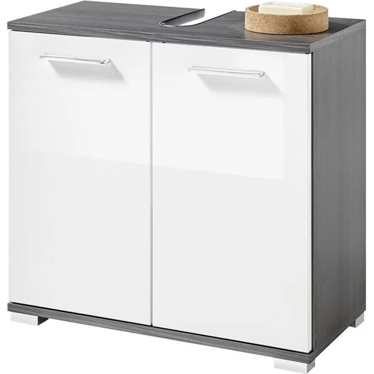 Waschbeckenunterschrank >Olivia< in Norwegische Pinie - 60x57x30cm (BxHxT)