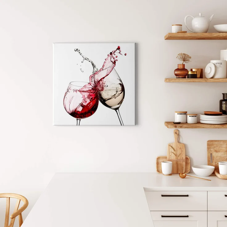 Leinwandbild Wein Beige Rosa Rot 50x50 DD123285 Keilrahmenbild Wandbild – Bild 2