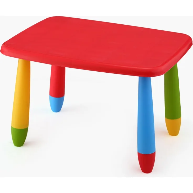 Aranaz Kindertisch, rechteckig, rot, multifunktional, modernes Design, 72,5 x 57 x 47 cm, aus Kunststoff, robust, für Garten oder Terrasse