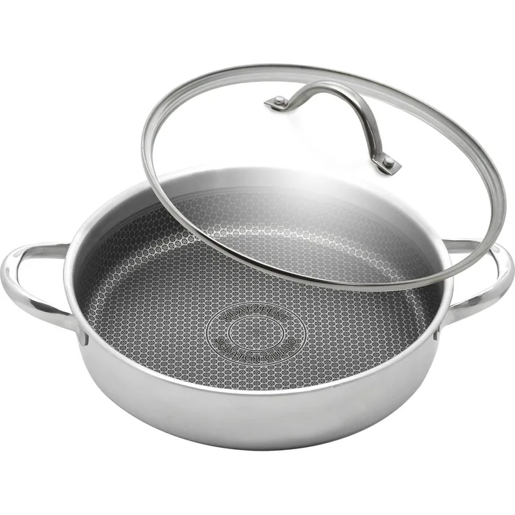 Elo Premium Servierpfanne Relief Evolution Servierpfanne, Edelstahl 18/10 (2-tlg), durchgehender Aluminium-Kern, außen magnetischer Edelstahl