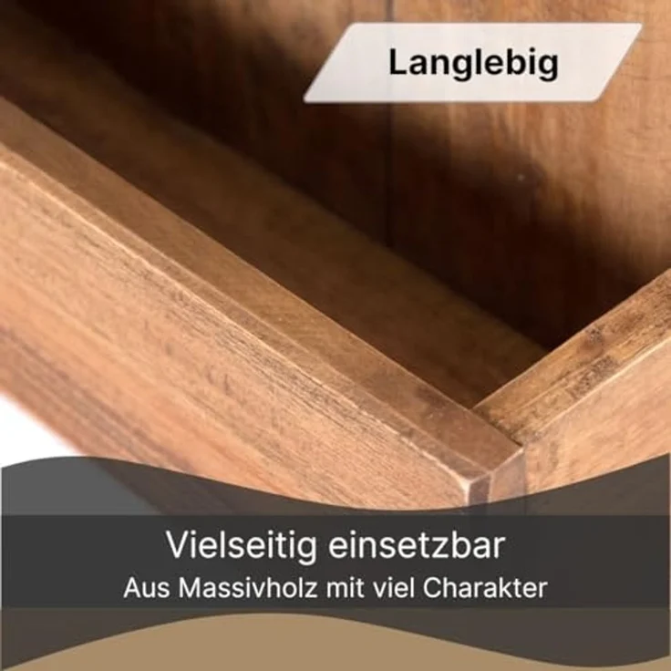 DESIGN DELIGHTS Wandregal WANDREGAL "DAYA", Massivholz, 65 cm, Holzregal mit Ablage – Bild 6