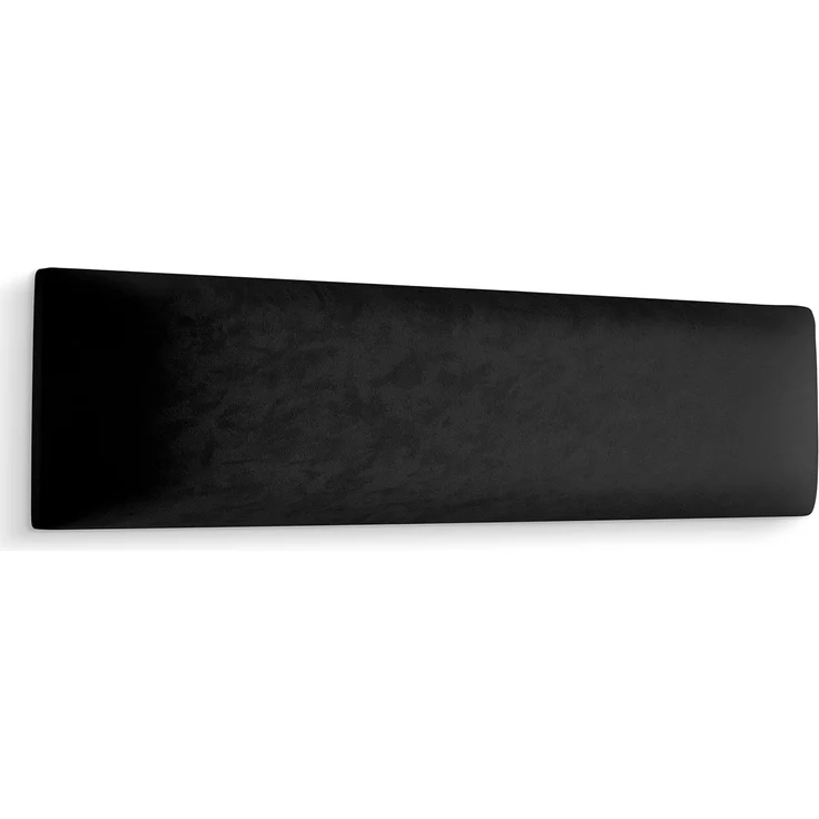 Muralo Samt Wandkissen Stoff Polsterpaneel Schlafzimmer Wohnzimmer Bett Wandpolster Bettkopfteil Lendekissen Modern Luxus Gepolstert Polster Paneel (Schwarz, 80x20 cm) – Bild 1