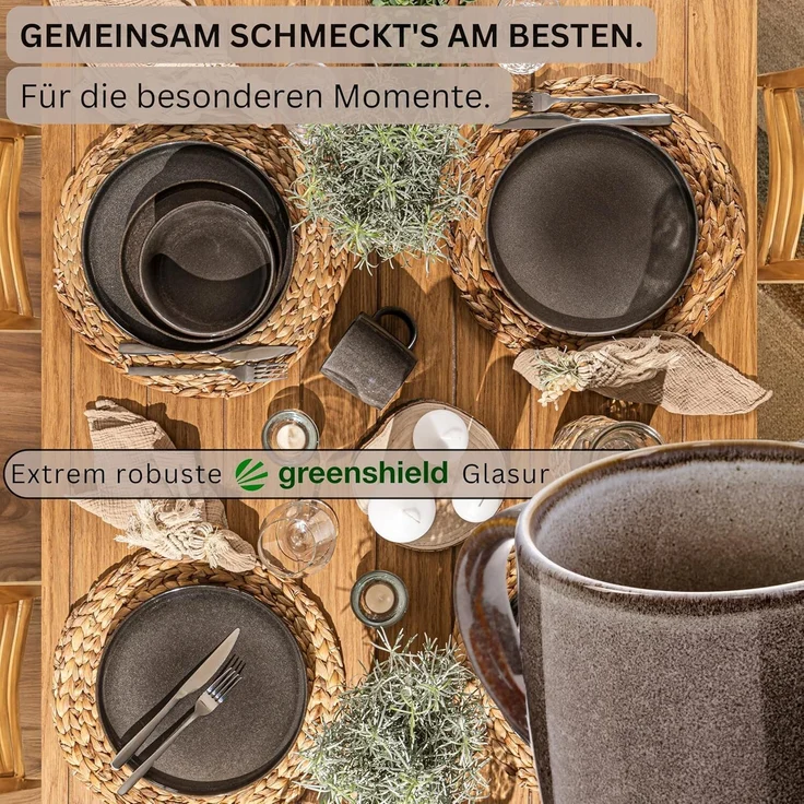 SÄNGER Kaffeebecher Set Kairo Graphit - 6 teilig aus Steingut – Bild 3