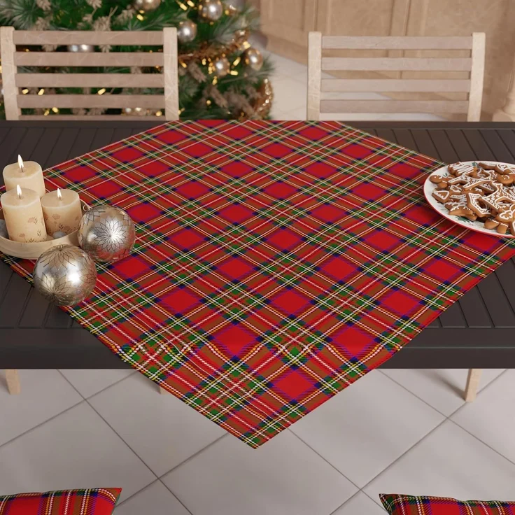 Petti Artigiani Italiani - Weihnachtliche Tischläufer, Tischläufer für die Weihnachtsküche, Tischläufer 90x90 cm, Mitteldecke Tartan, 100 % Made in Itay