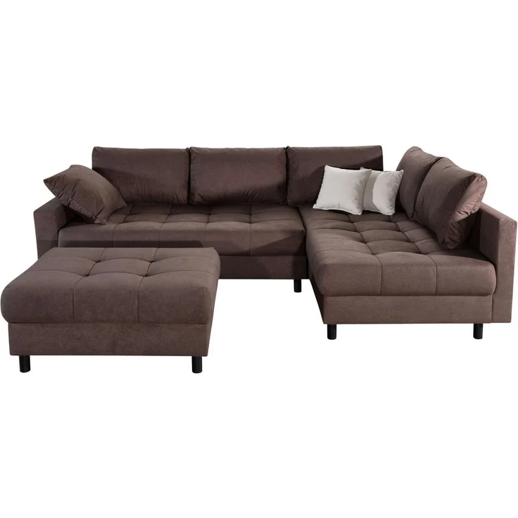 COLLECTION AB Ecksofa Toni XL L-Form 274 cm Set inkl. Hocker, Set: Sofa & Hocker, 2 Zierkissen, Bonell-Federkern – Bild 2