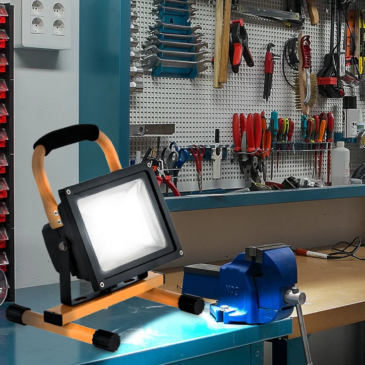 2er Set LED Baustrahler, schwarz gelb, Spot schwenkbar – Bild 6