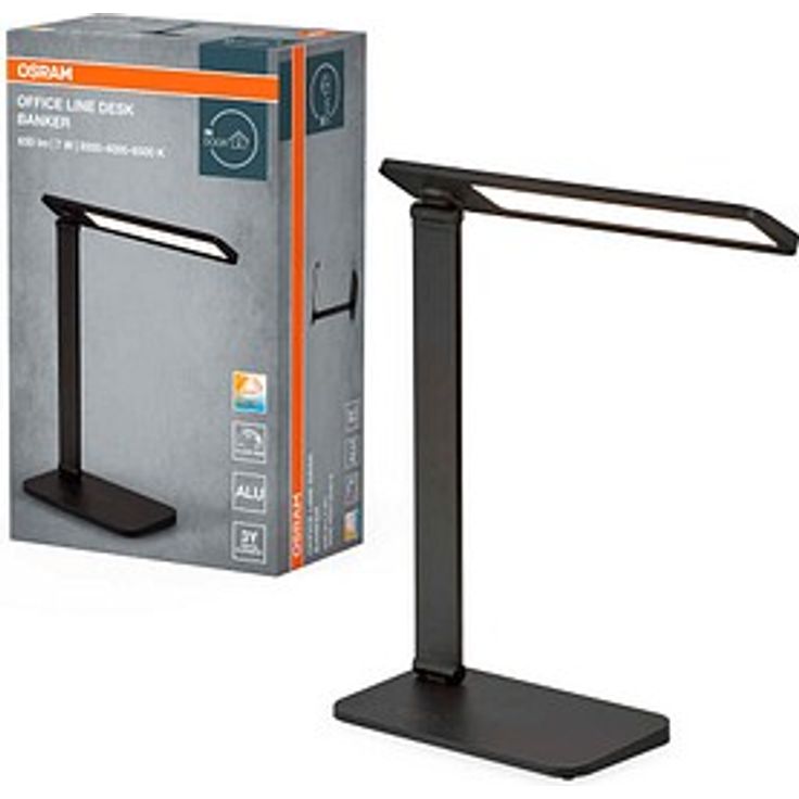 OSRAM Office Line Desk Banker, LED Schreibtischlampe, 7 W, dimmbar, schwarz, Farbtemperatur 3000/4000/6500 K, 418 lm