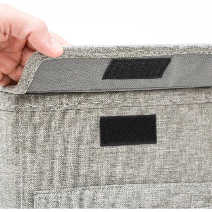 DuneDesign 50L Wäschekorb mit Deckel, Wäschesammler Schmal Grau mit Druck, 20 x 40 x 60 cm – Bild 9