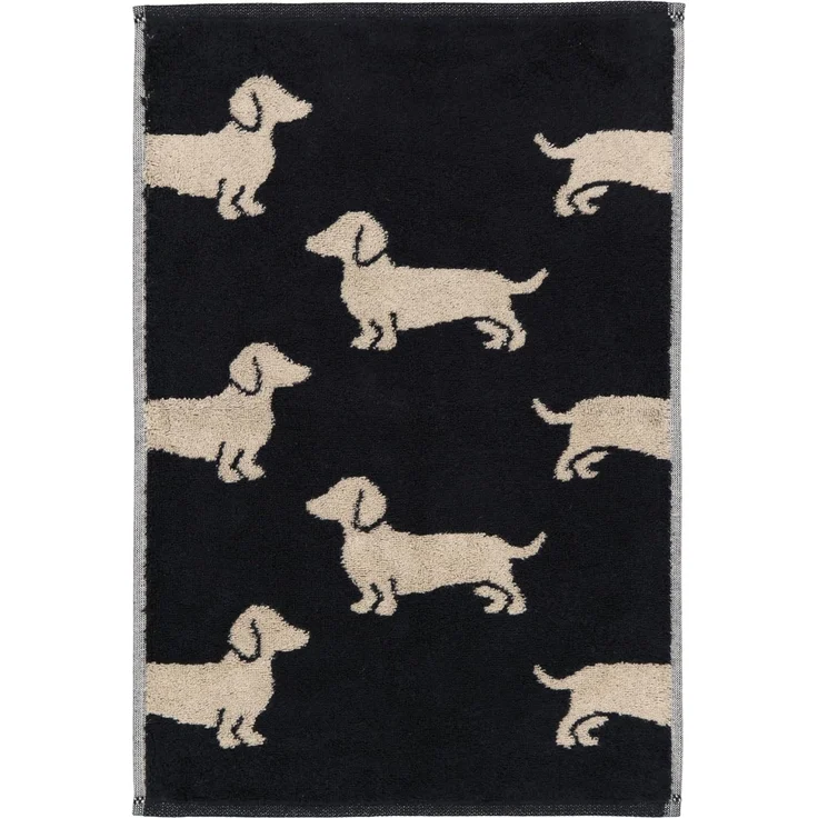 Cawö Handtücher Cawö Gästetuch We love Dogs 6246, 93 schwarz/beige, Baumwolle (1-St) – Bild 4
