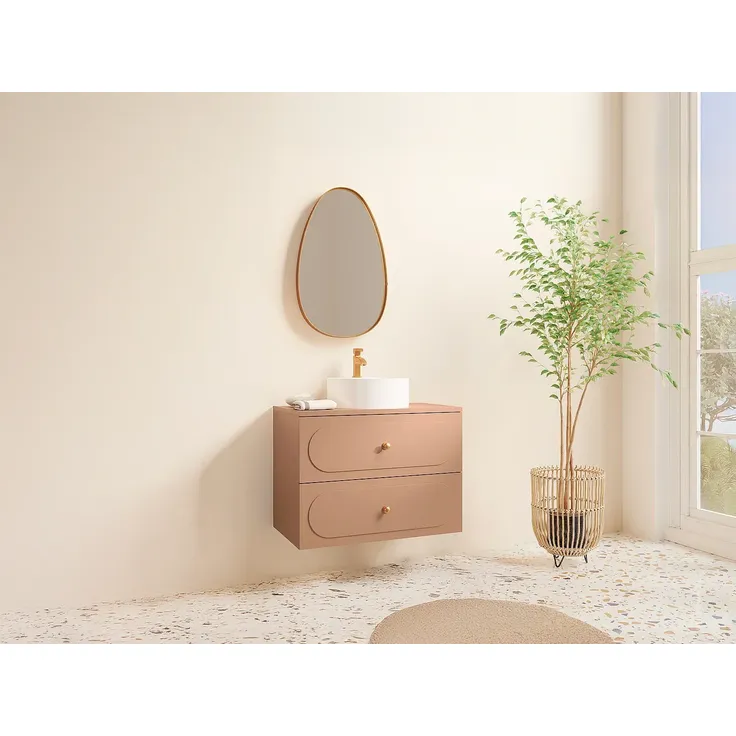 Vente-unique - SATOBAL Waschbeckenmöbel Holz, Platte Puderrosa - B 46 cm x H 60 cm x L 80 cm