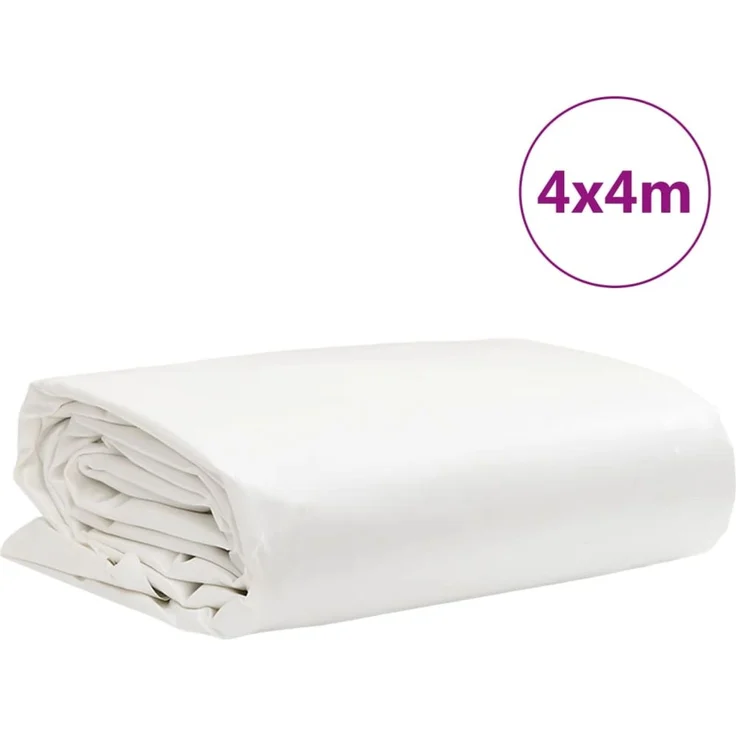 vidaXL Abdeckplane, Canvas mit PVC-Beschichtung weiß, 4 x 4 m, 650 g/m² – Bild 9