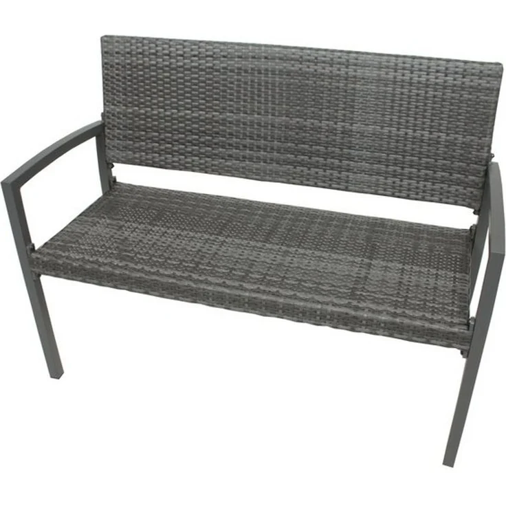 'SANREMO' Parkbank, Aluminium / Kunststoffgeflecht, Dunkelgrau, 87 x 60 x 116 cm – Bild 4