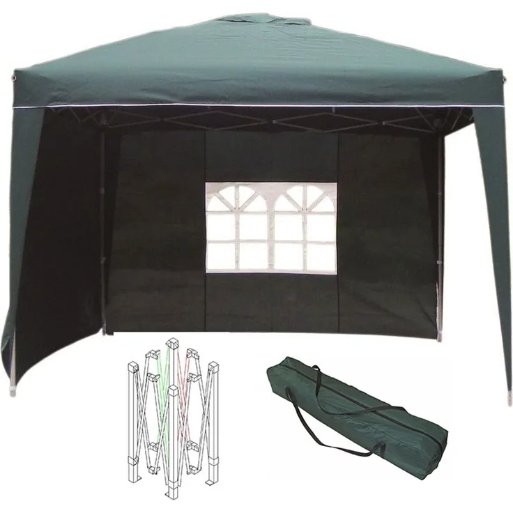 Alu Pavillon Faltpavillon 3x3m Gartenpavillon Gartenzelt Partyzelt Wasserabweisend Grün