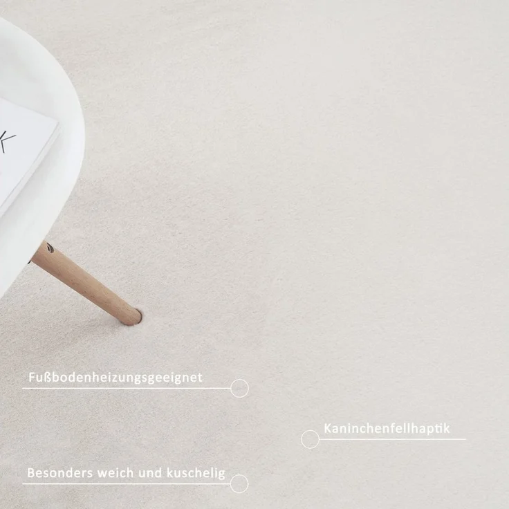 OTTO home Fellteppich Balu, Kunstfellteppich, Modern, Langflor Teppich, rechteckig, Höhe: 20 mm, Kaninchenfell-Haptik, kuschelig, weich, Wohnzimmer, Schlafzimmer – Bild 3