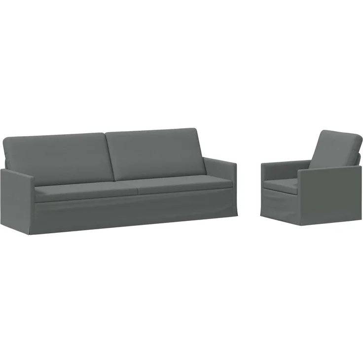 vidaXL Sofa-Set 2 pcs Dunkelgrau Stoff 3433177 – Bild 1