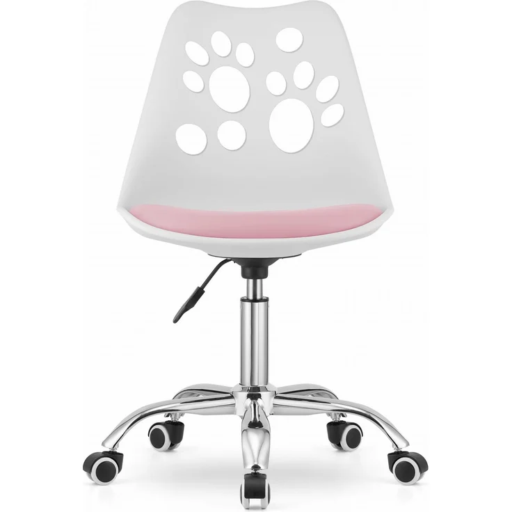 Valora PRINT Drehstuhl, ergonomisch, weiß und rosa, für Zuhause – Bild 2