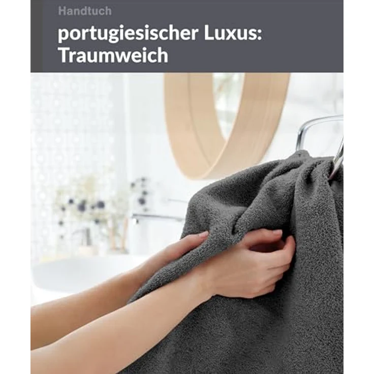 Lashuma Handtuch Set London Premium, Frottee (Set, 2-St), 50x100 cm, 100% Baumwolle, Made in Portugal – Bild 10