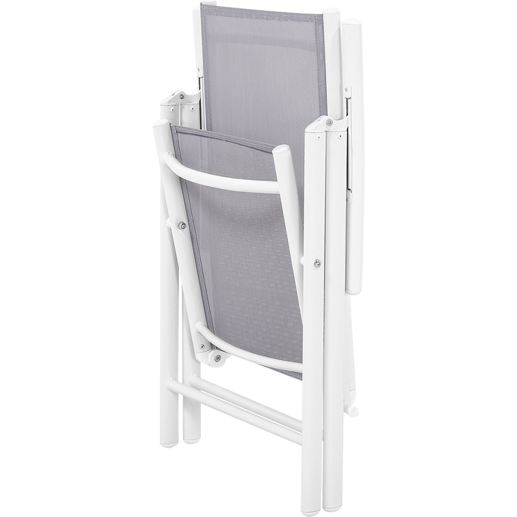 Gartentisch Set CATANIA Metall 160x91x71 cm Grau – Bild 6