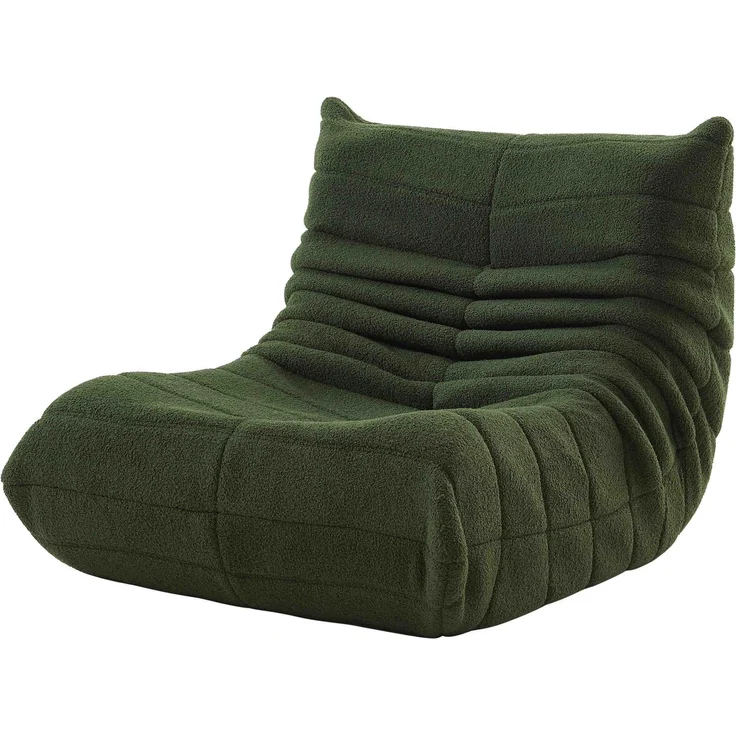 Lounge-Sofa aus Teddy-Velours mit hochdichter Polsterung, ergonomisch, 110x85x79 cm, Grün – Bild 7