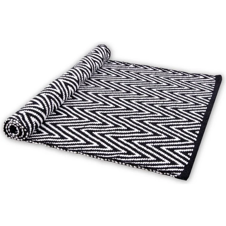 Teppich Läufer Matte Unterlage Vorleger Fußabtreter, breite Auswahl an modernen Fleckerl- und Baumwollteppiche (120x180 cm / Zigzag) – Bild 2