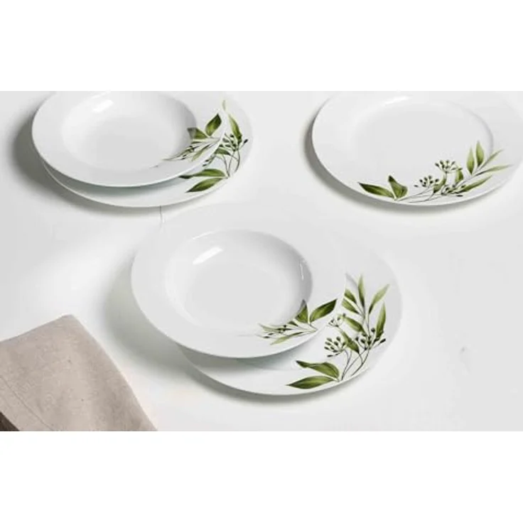 Ritzenhoff & Breker Frühstücksteller Evora, 6er Set Dessertteller mit botanischem Motiv, ø 19 cm, spülmaschinengeeignet, oliv – Bild 3