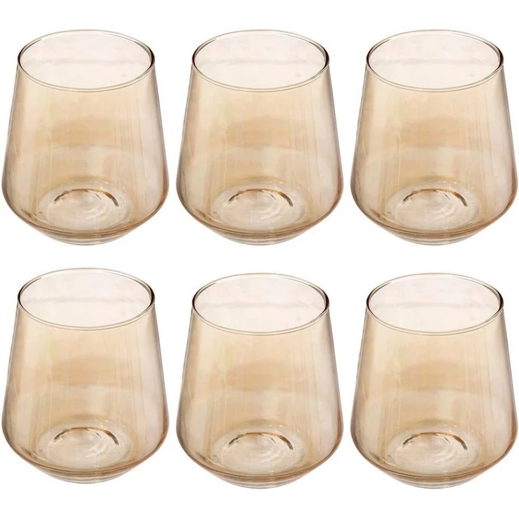 Secret de Gourmet Glas Gläser für kalte Getränke OLGA, champagnerfarben, 6er-Set, Glas – Bild 4