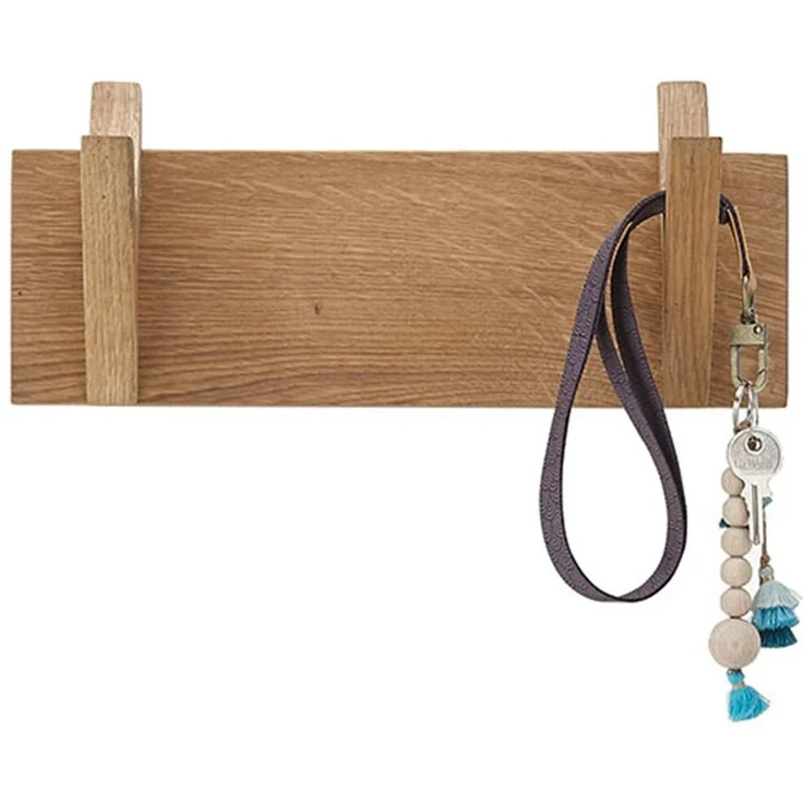 Garderobenpaneel >BANTRY< in holzfarben, Eiche massiv geölt - 30x13x12cm (BxHxT) – Bild 3