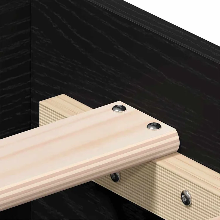 vidaXL Bettrahmen Schwarz Eichen-Optik 140 x 200 cm Holzwerkstoff 3333968 – Bild 10