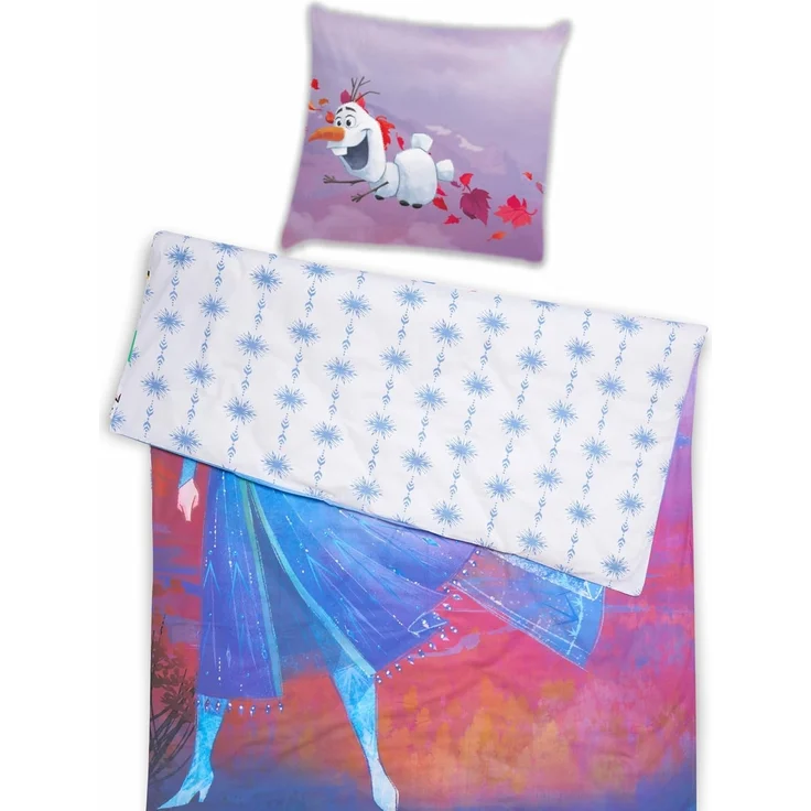 BERONAGE Kinderbettwäsche Frozen Die Eiskönigin Elsa & Olaf Bettwäsche Linon / Renforcé, 100% Baumwolle, 2 teilig, 135x200 + 80x80 cm – Bild 3