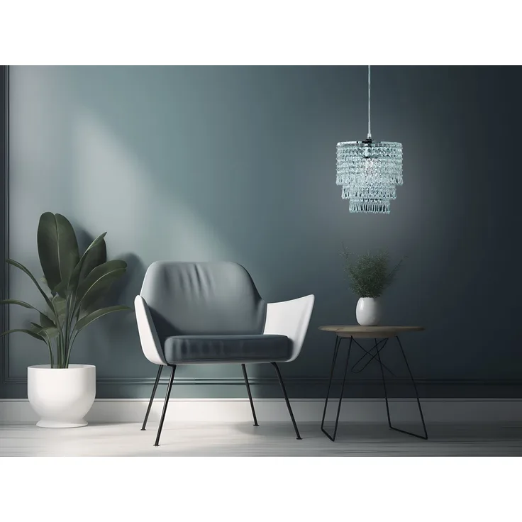 Reality|Trio Pendelleuchte, D=25cm, H=35cm ~ Chrom/Klar