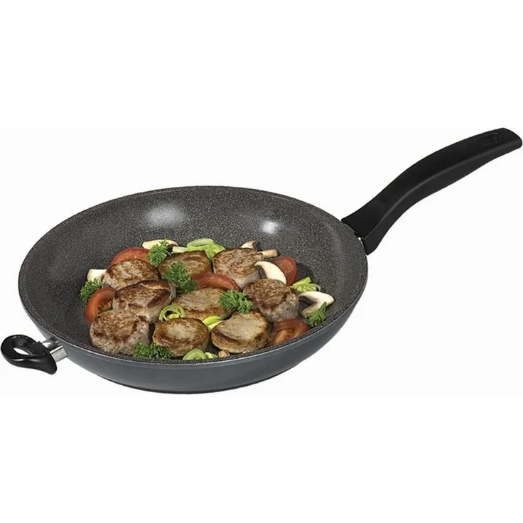 STONELINE Bratpfanne 32 cm, Pfanne Induktion geeignet, Pfanne mit echten Steinpartikeln beschichtet, Brat- & Universalpfannen aus Aluguss, große Pfanne – Bild 3