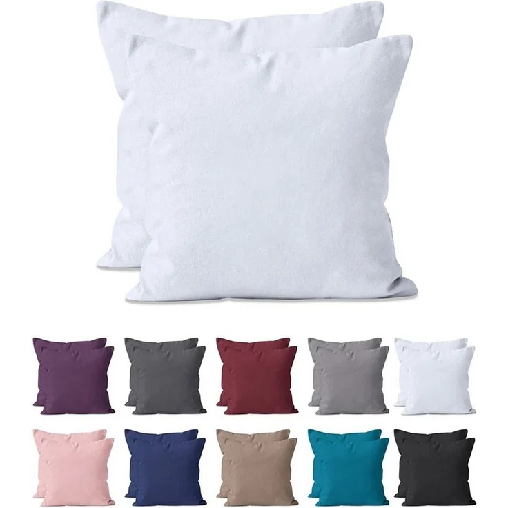 Hometex Premium Textiles Kissenbezug 2-er Set Kissenbezug Mikrofaser, Doppelpack Kissenhüllen ca. 95 g/m², Dekorative Dekokissen Sofakissen Lendenkissen Wurfkissenbezug mit Reißverschluss