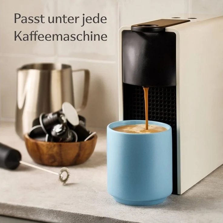 Cosumy Cappuccinotasse Cappuccino Tassen Groß 4er Set - Pastellfarben aus Keramik, 4-tlg, Keramik, Hitzebeständiges Stapelbares Design - Entworfen für Latte Art - 200 ml – Bild 3