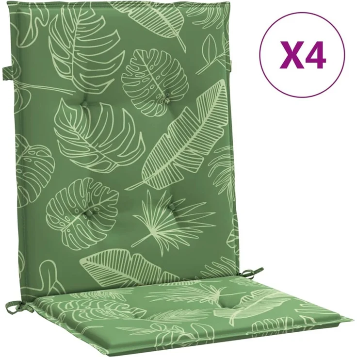 vidaXL Niedriglehner-Auflagen 4 Stk. Blattmuster Stoff 361332 – Bild 2