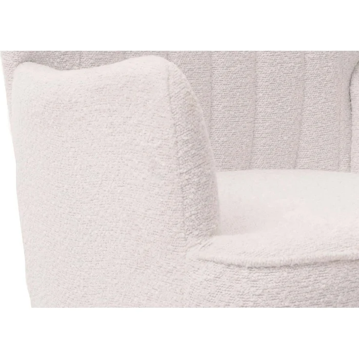Lounge-Sessel HWC-K37, Cocktail-/Ohrensessel Polsterstuhl Retro Vintage Stoff Bouclé (600g/m²) ~ weiß – Bild 8
