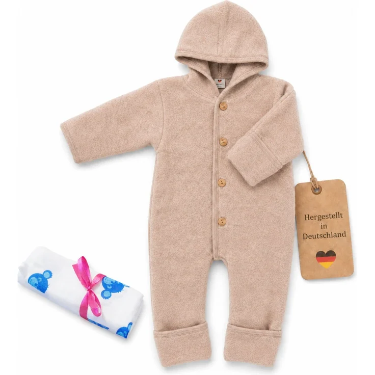 Engel Baby-Overall mit Kapuze, Holzknöpfen und Umschlag TOP – Bild 1