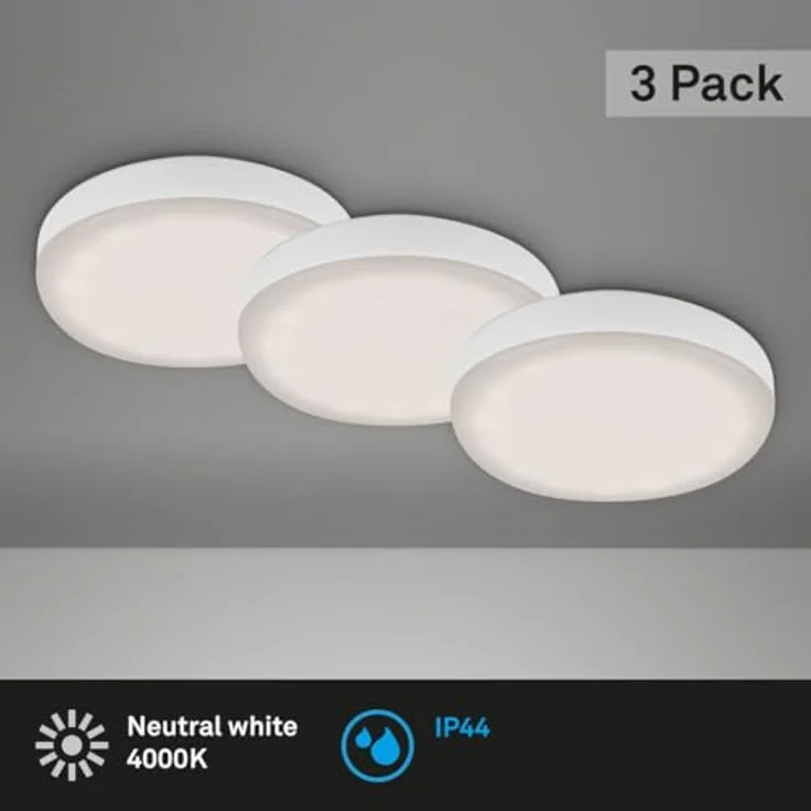Di-Ka LED Einbauleuchte Plat 3er Set weiß Ø 7,5 cm 3W, neutralweiß – Bild 3