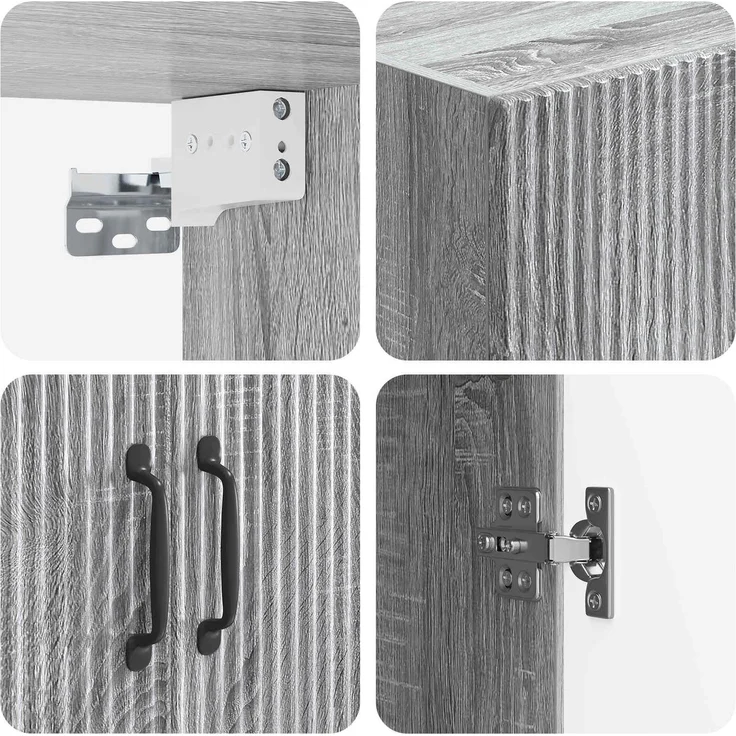 vidaXL Schrankset 2 pcs Grau Sonoma Holzwerkstoff 3416778 – Bild 7