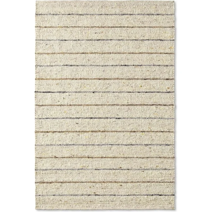 TaraCarpet Wollteppich TaraCarpet Weidenthal handgewebter Schurwollteppich aus Wolle gestreif, rechteckig, Höhe: 12 mm, Schurwoll-Teppich grau braun gestreift Wohnzimmer Schlafzimmer 070x130 – Bild 2